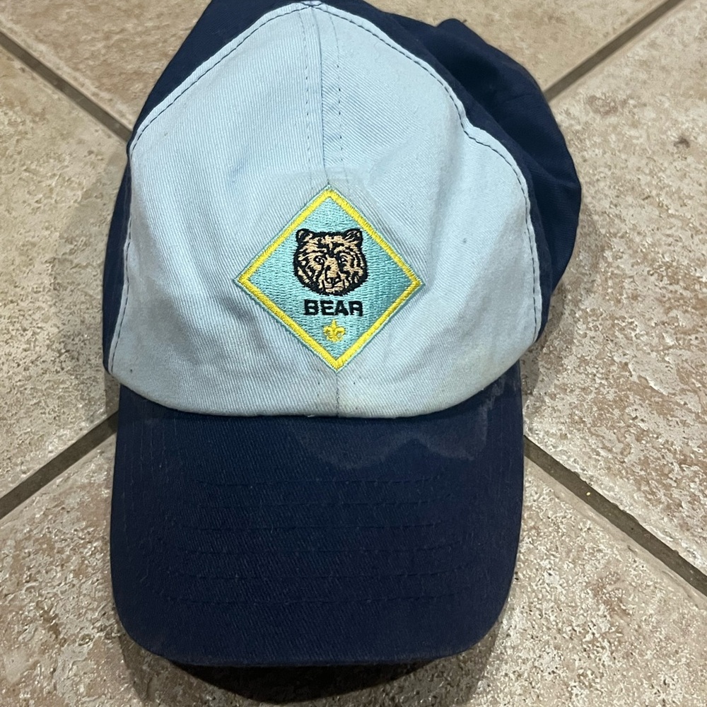 Cub scouts- Bears.  Blue and Navy Bear Logo Cap